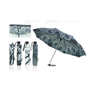 Parapluies coupe-vent pliables noir et blanc Duomatic (YS-3FD22083910R)